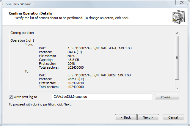 Clone disk by active disk image