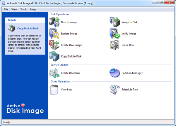 disk image software main window