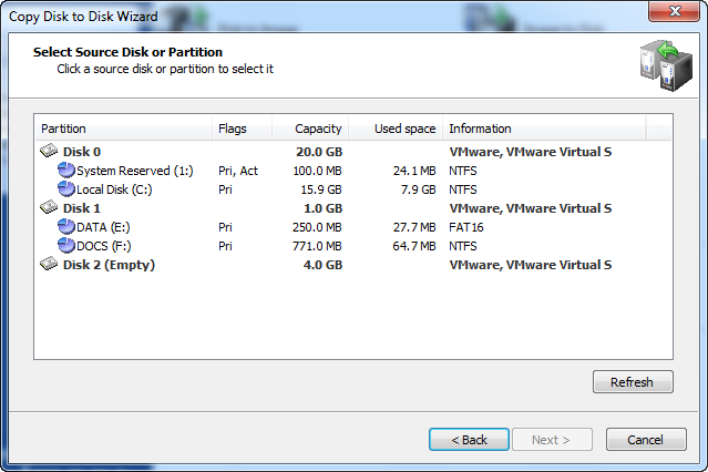 Disk Image: Copy Disk to Partition