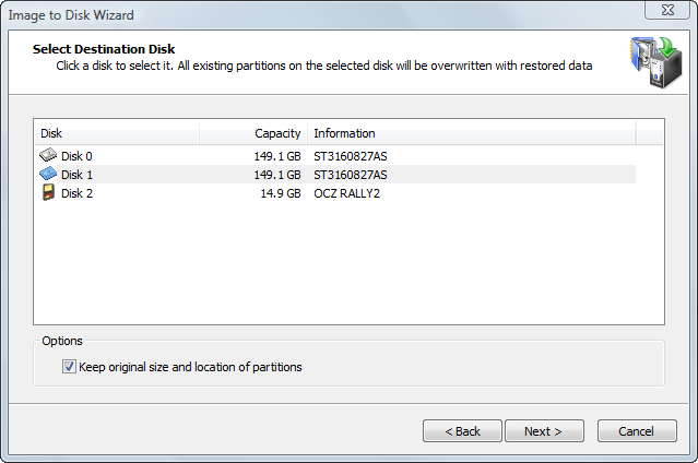 Disk Image: restoring a disk